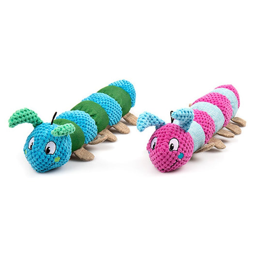 YES4PETS 2 x Pet Puppy Dog Toy Play Animal Plush Toy Soft Squeaky Plush Crinkle Caterpillar Toy - Mega Pet Store