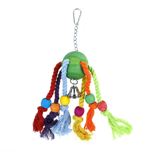 YES4PETS 3 x Wood Small Hanging Swing Bird Parrot Parakeet Cockatiel Budgie Rope Toy - Mega Pet Store