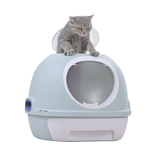 YES4PETS Hooded Cat Toilet Litter Box Tray House With Drawer & Scoop Blue - Mega Pet Store