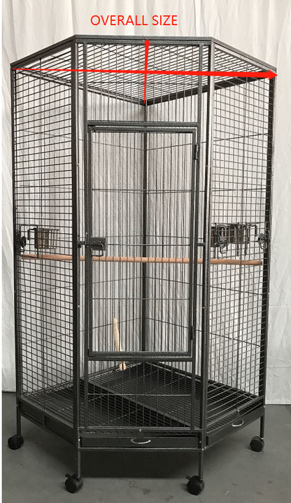 YES4PETS 162cm Large Corner Bird Cage Pet Parrot Aviary Perch Castor Wheel - Mega Pet Store