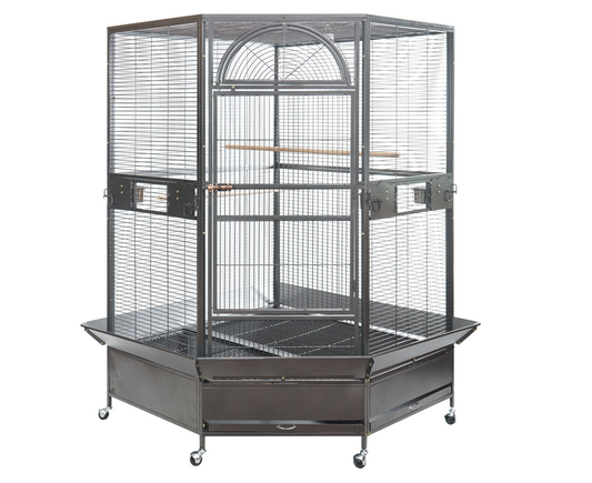 YES4PETS 185cm XXL Corner Bird Cage Pet Parrot Aviary Perch Castor Wheel - Mega Pet Store