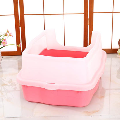 YES4PETS Large Deep Cat Kitty Litter Tray High Wall Pet Toilet Grid Tray With Scoop Pink - Mega Pet Store