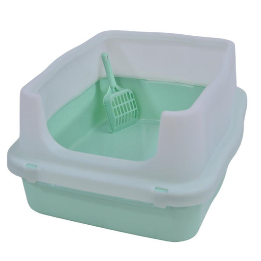 YES4PETS Large Deep Cat Kitty Litter Tray High Wall Pet Toilet Tray With Scoop Green - Mega Pet Store