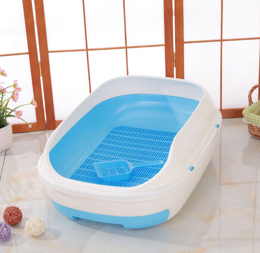 YES4PETS Large Portable Cat Toilet Litter Box Tray with Scoop and Grid Tray-Blue - Mega Pet Store