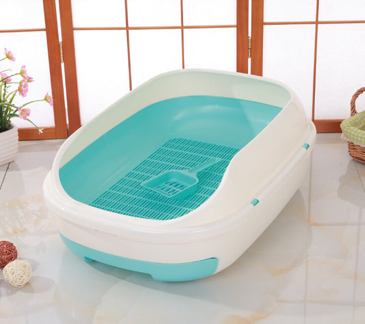 YES4PETS Large Portable Cat Toilet Litter Box Tray with Scoop and Grid Tray-Green - Mega Pet Store