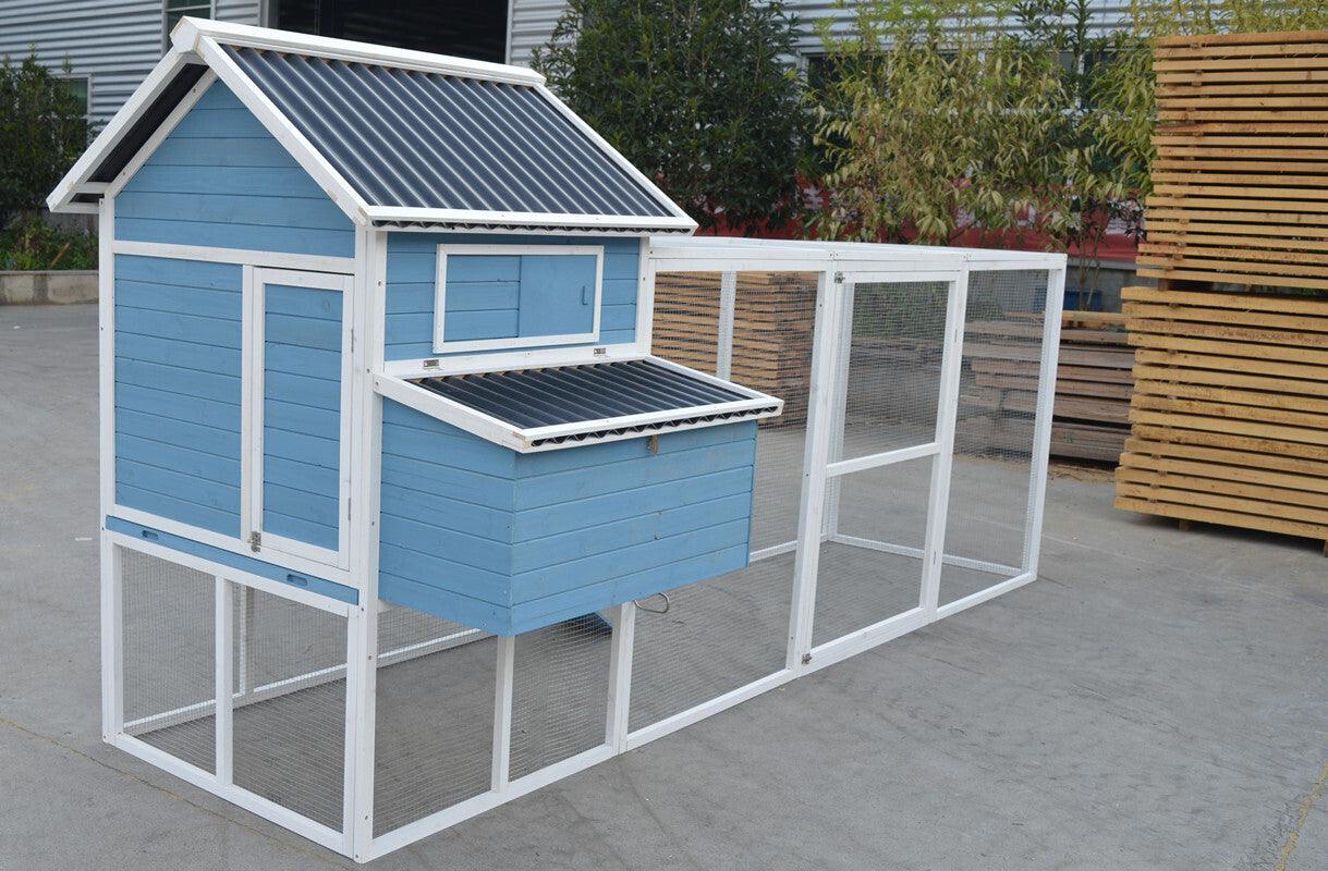 YES4PETS 371 cm Blue XXL Chicken Coop Rabbit Guinea Pig Hutch Ferret Hen Cat Kitten House - Mega Pet Store