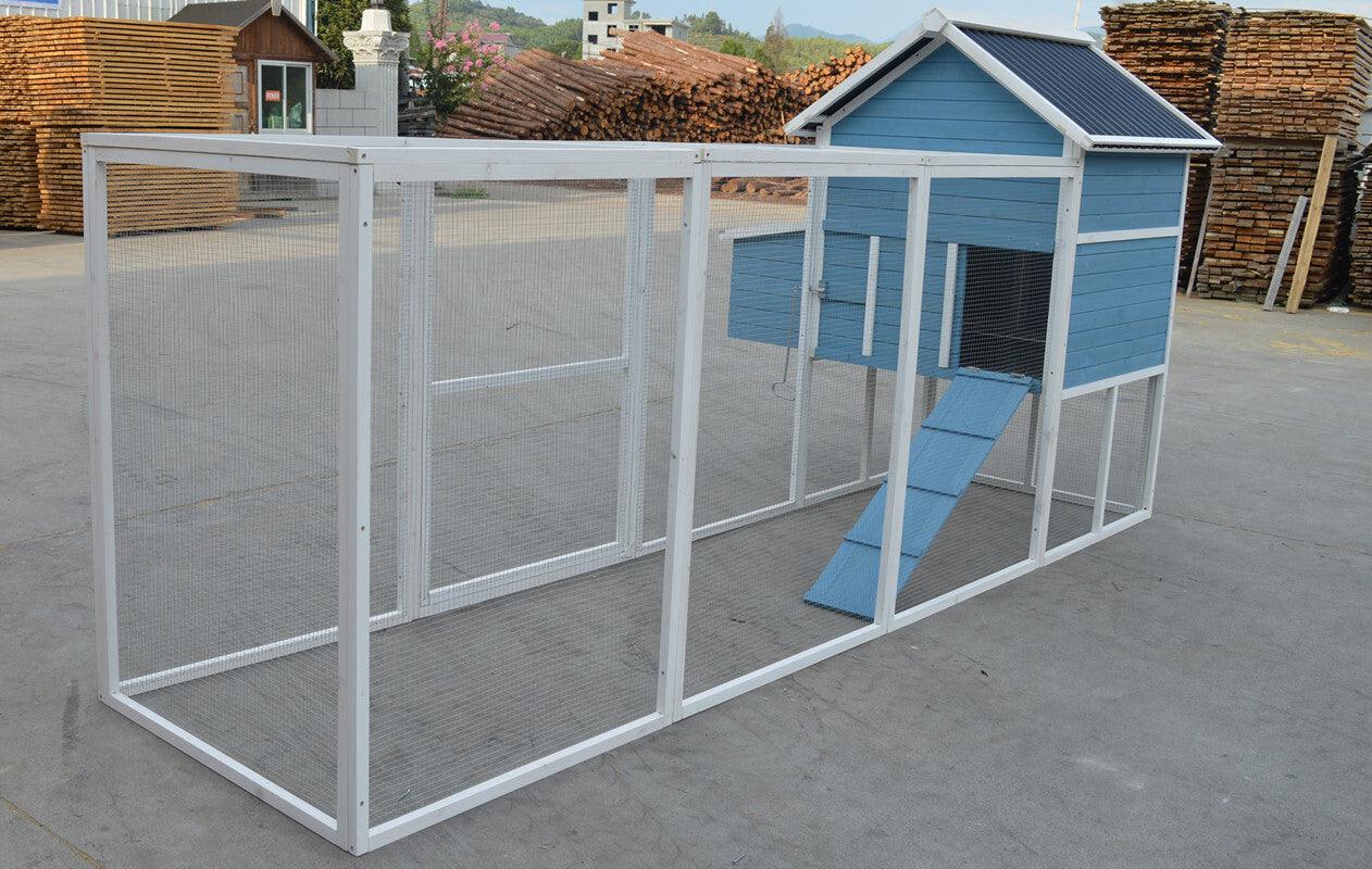 YES4PETS 371 cm Blue XXL Chicken Coop Rabbit Guinea Pig Hutch Ferret Hen Cat Kitten House - Mega Pet Store