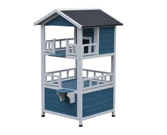 YES4PETS Double Story Cat Shelter Condo with Escape Door Rainproof Kitty House - Mega Pet Store