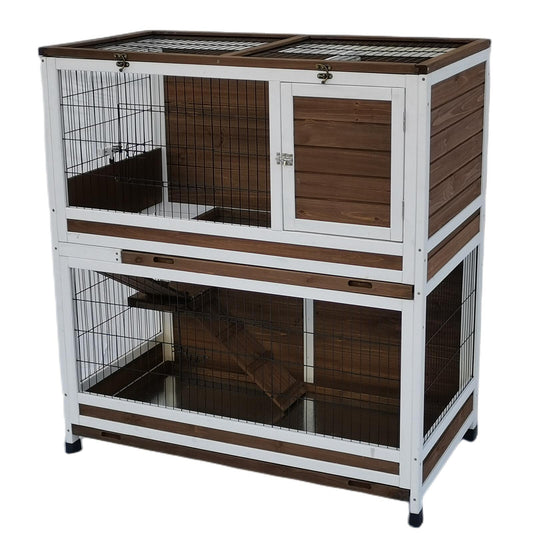 YES4PETS 118 cm XL Double Storey Rabbit Hutch Guinea Pig Cat Cage , Ferret cage Cat W Pull Out Tray - Mega Pet Store