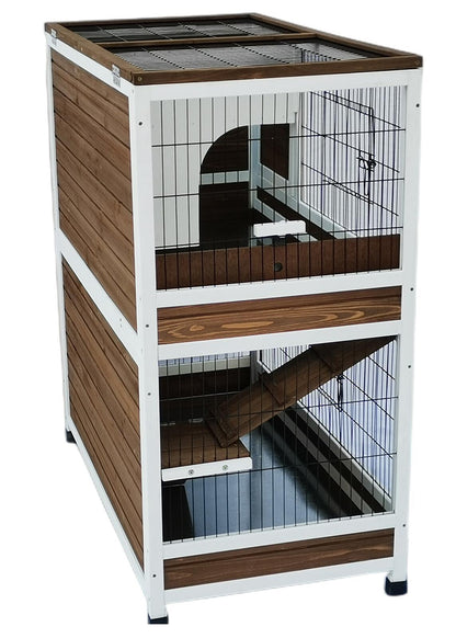 YES4PETS 118 cm XL Double Storey Rabbit Hutch Guinea Pig Cat Cage , Ferret cage Cat W Pull Out Tray