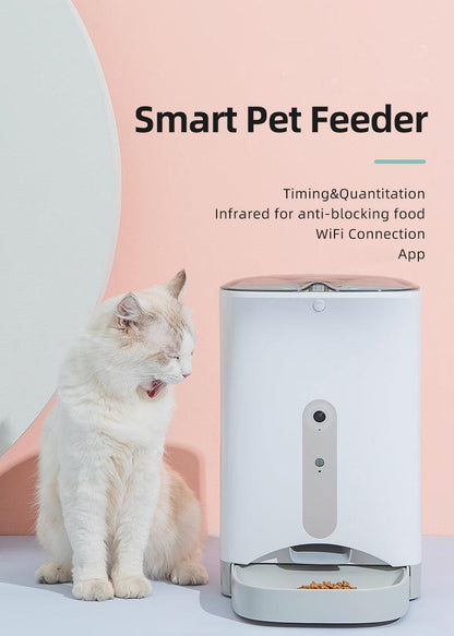 Smart Automatic Pet Dog Cat Rabbit Feeder Smartphone Camera APP for iPhone Android - Mega Pet Store