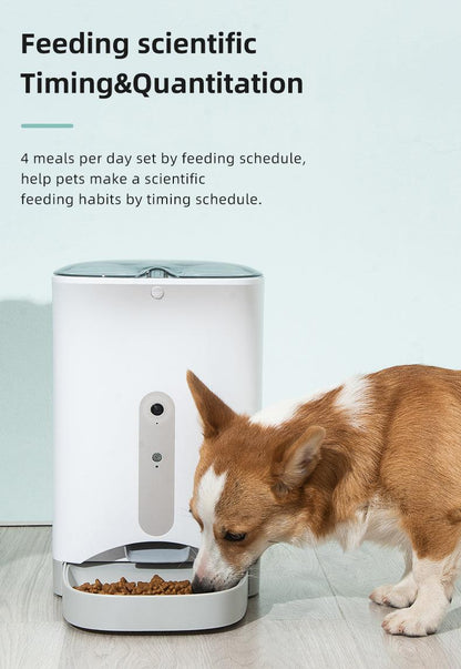 Smart Automatic Pet Dog Cat Rabbit Feeder Smartphone Camera APP for iPhone Android - Mega Pet Store