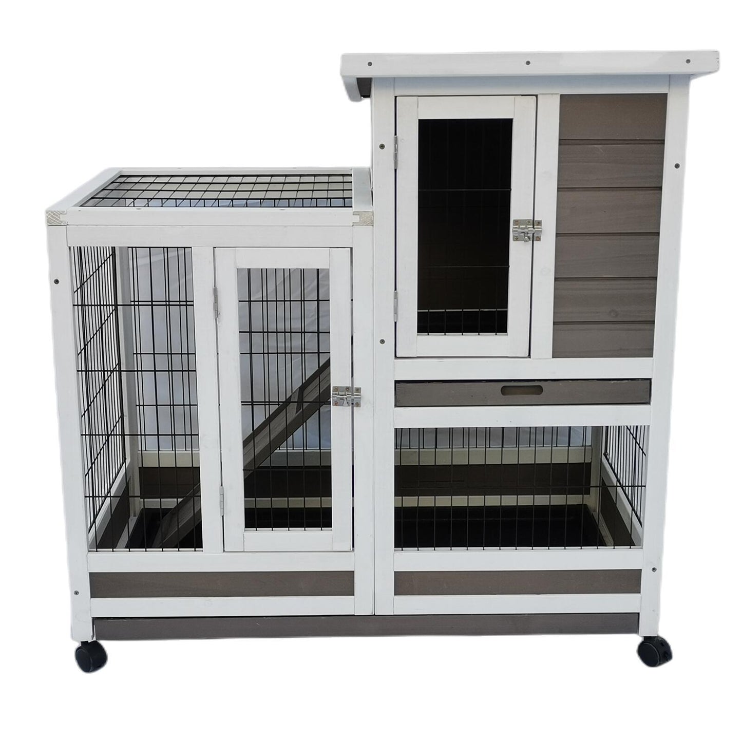 YES4PETS Rabbit Hutch Cat House Cage Guinea Pig Ferret Cage With Wheels - Mega Pet Store