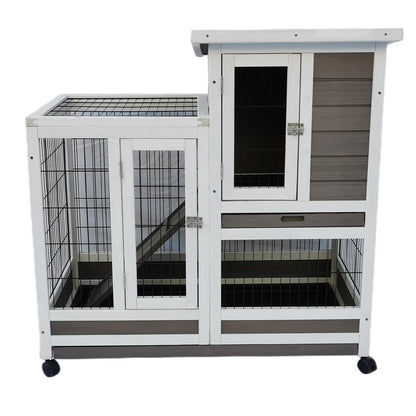 YES4PETS Rabbit Hutch Cat House Cage Guinea Pig Ferret Cage With Wheels - Mega Pet Store