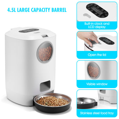 YES4PETS 4.5L Visible Automatic Digital Pet Dog Cat Feeder Food Bowl Dispenser - Mega Pet Store