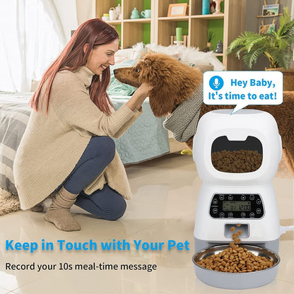 YES4PETS 3.5L Visible Automatic Digital Pet Dog Cat Feeder Food Bowl Dispenser - Mega Pet Store