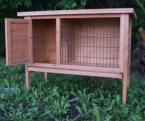 YES4PETS Single Wooden Pet Rabbit Hutch Guinea Pig Cage with Slide out Tray