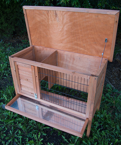 YES4PETS Single Wooden Pet Rabbit Hutch Guinea Pig Cage with Slide out Tray