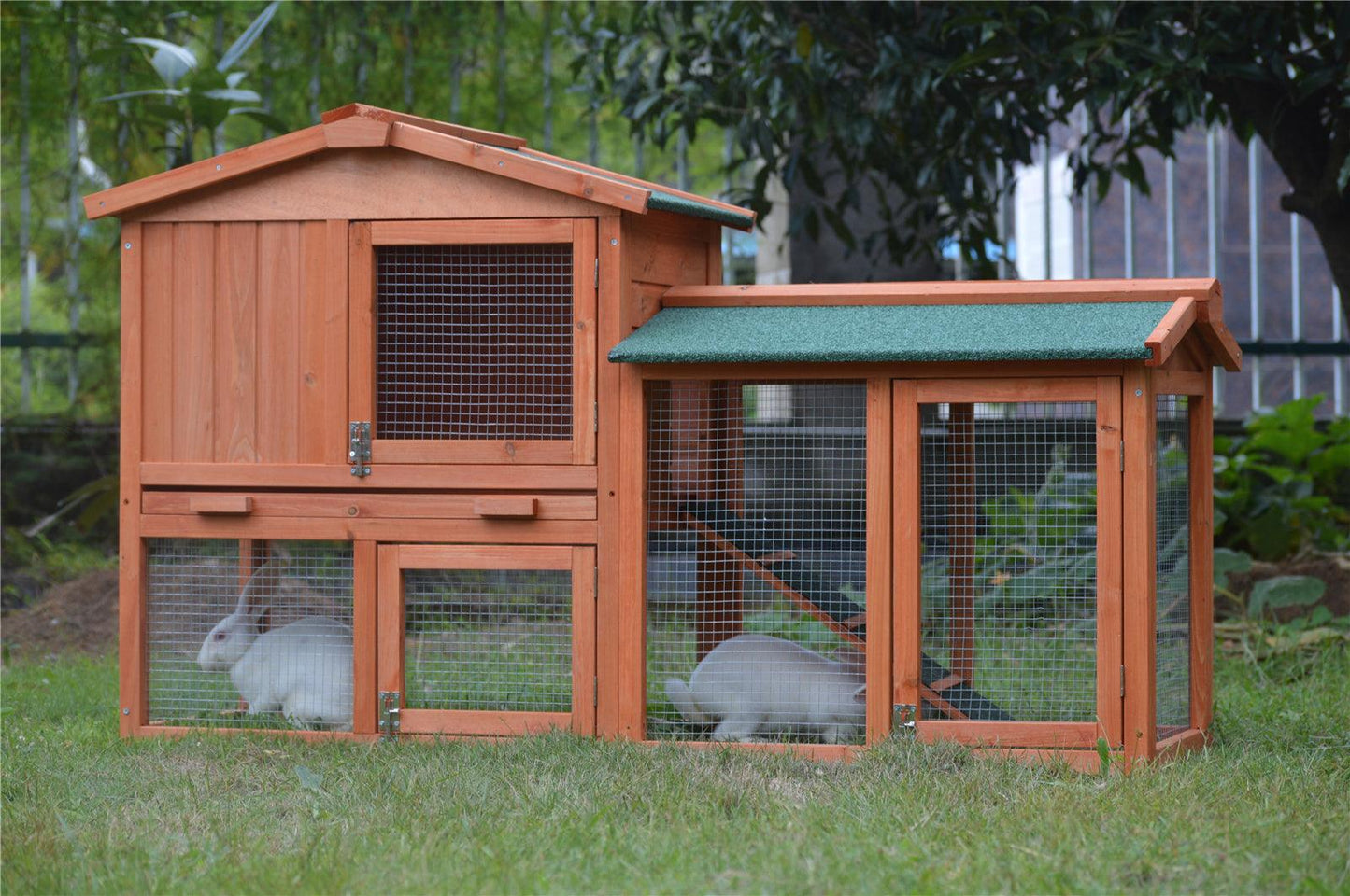 YES4PETS 146cm Rabbit Hutch Metal Run Wooden Cage Guinea Pig Cage House - Mega Pet Store