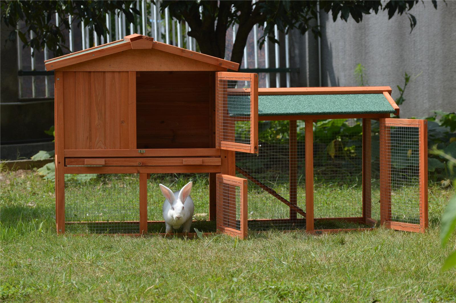 YES4PETS 146cm Rabbit Hutch Metal Run Wooden Cage Guinea Pig Cage House - Mega Pet Store