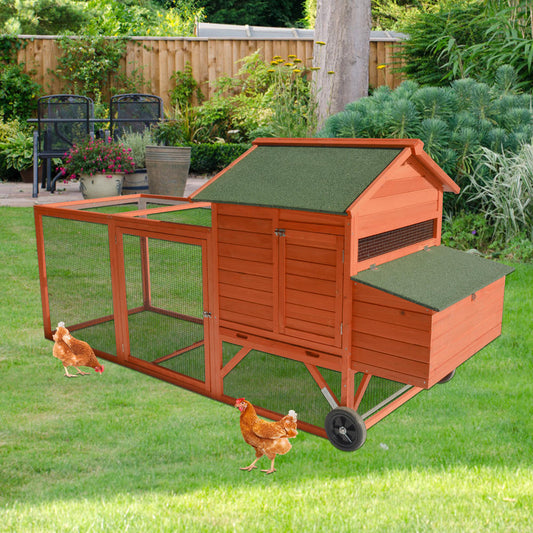 YES4PETS 248 cm XL Chicken Coop Rabbit Hutch Ferret Hen Guinea Pig House With Wheels - Mega Pet Store