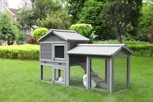 YES4PETS 148cm Rabbit Hutch Quail Run Wooden Cage Guinea Pig Cage House - Mega Pet Store