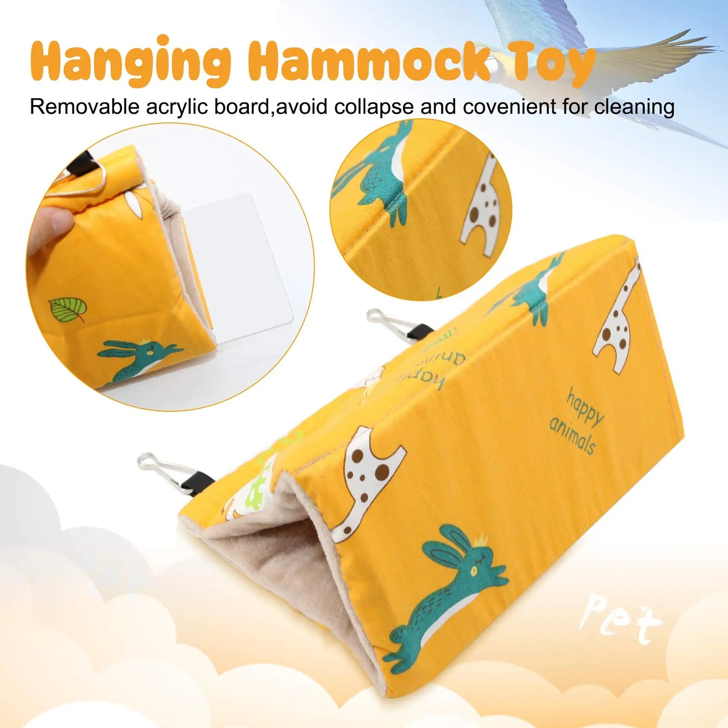 Pawfriends Bird Sleep Cotton Nest Cage Hut Pet Hammock Hang Cave Bed Parrot Warm Tent M AU