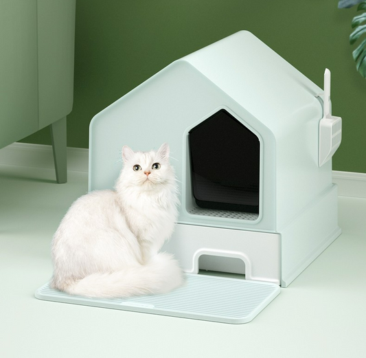 Petwiz Enclosed Cat Litter Box House – Green - Mega Pet Store