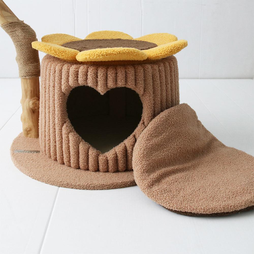 CMISSTREE Heart Shaped Cat House With Sunflower Cat Tree - Mega Pet Store