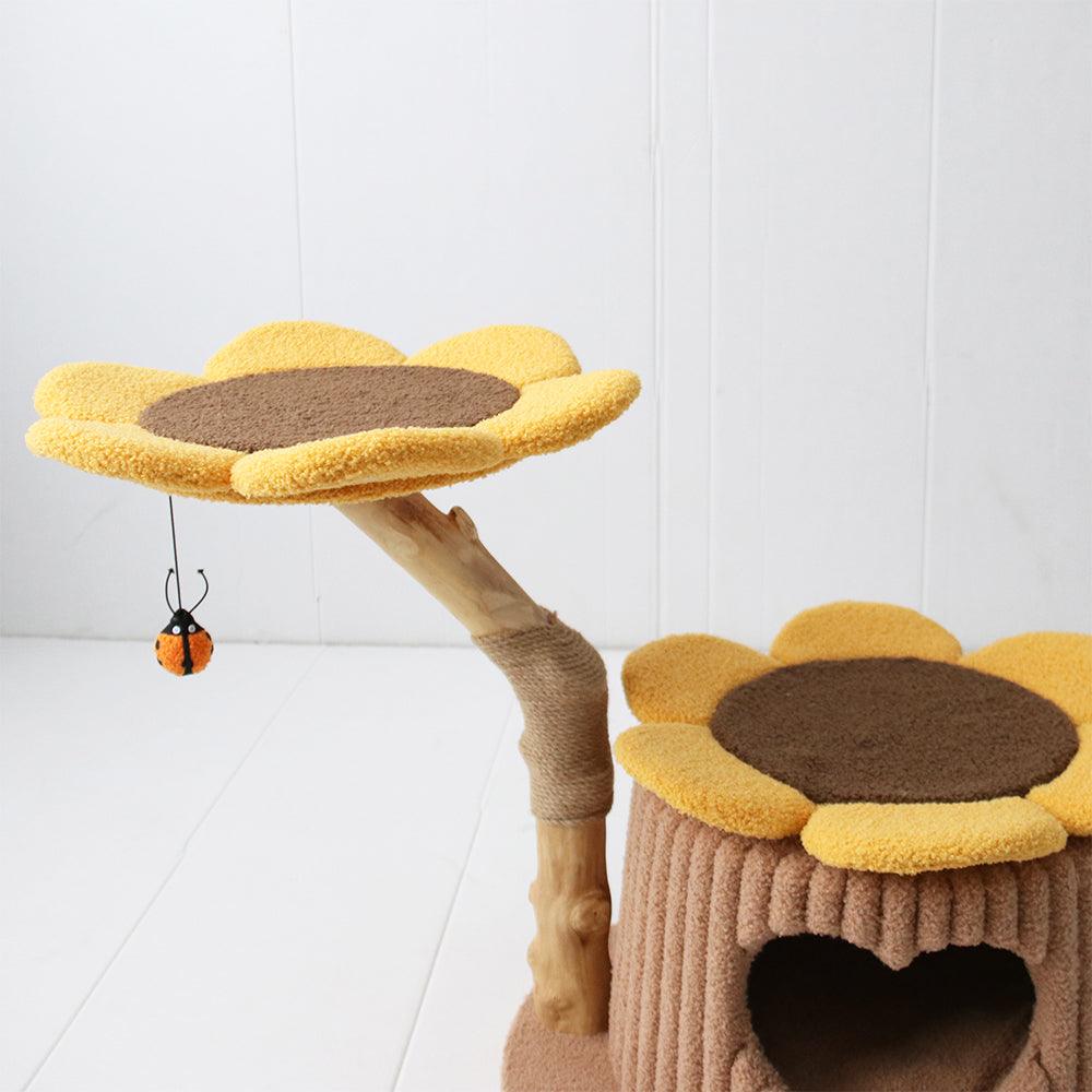 CMISSTREE Heart Shaped Cat House With Sunflower Cat Tree - Mega Pet Store