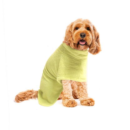 Organic Luxury Bamboo & Cotton Dog Bathrobe for Rain, Beach or Bath (S)