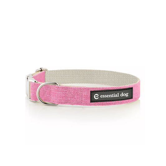 Natural Hemp & Cotton Dog Collar (Pretty Pink) LARGE - Mega Pet Store