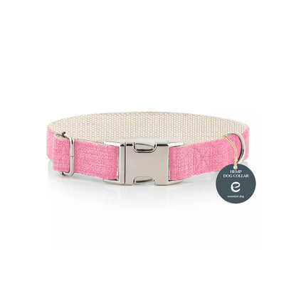 Natural Hemp & Cotton Dog Collar (Pretty Pink) EXTRA SMALL