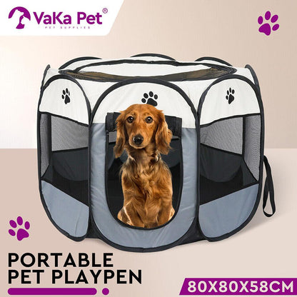 VaKa Pet Tent Playpen Dog Cat Play Pen Bags Kennel Portable Puppy Crate Cage - Mega Pet Store