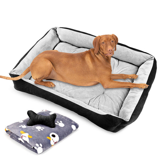 Vaka Navy Dog Bed Pet Cat Calming Floor Mat Sleeping Cave Washable Extra Large 29705 - Mega Pet Store