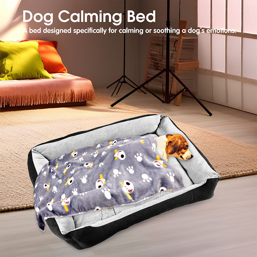 Vaka Navy Dog Bed Pet Cat Calming Floor Mat Sleeping Cave Washable Extra Extra Large 29706