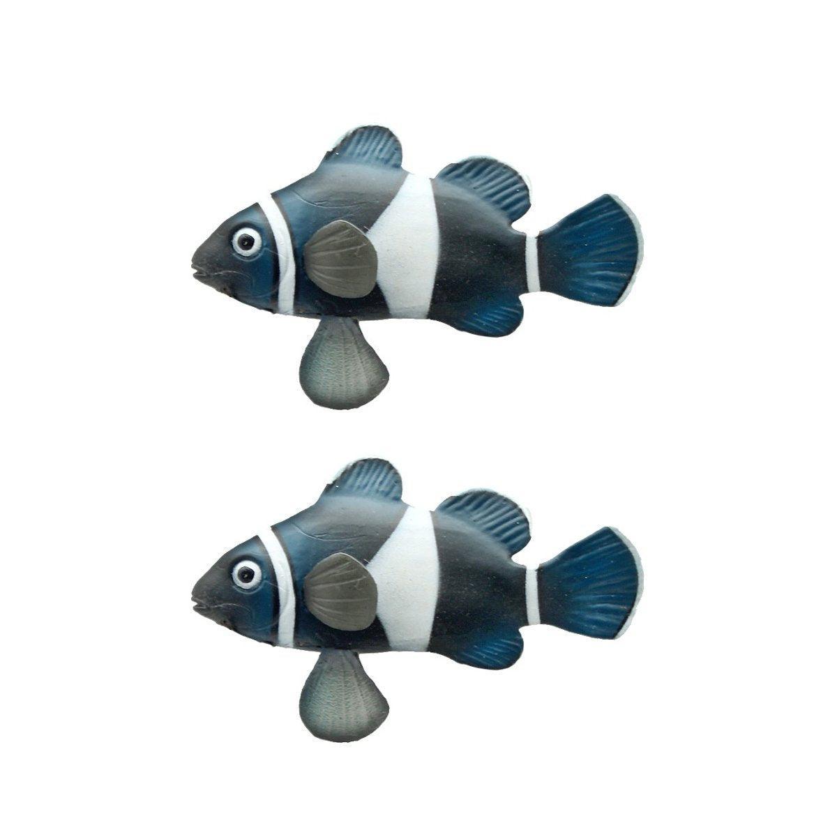 2PCS Artificial Betta Fish Aquarium Decorations Silicone Floating Moving Fish - Sky Blue Goldfish