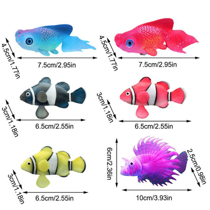 2PCS Artificial Betta Fish Aquarium Decorations Silicone Floating Moving Fish - Purple Lionfish