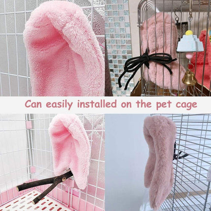 Cozy Bird Blanket Shawl Parrot Snuggle Cabin Plush Hanging Cotton Nest Bedding - Pink-M Size