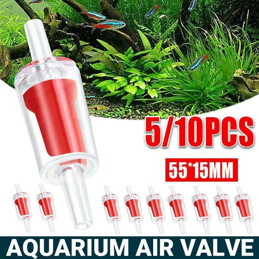 5/10X Check Valve Fish Tank Aquarium Air Pump Silicone Non-Return One Way Airline - 5PCS