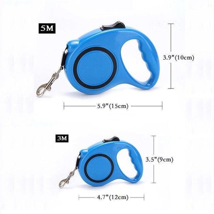 3M Retractable Dog Lead Leash Long Stong Extendable Lockable Rope Heavy Duty - Pink