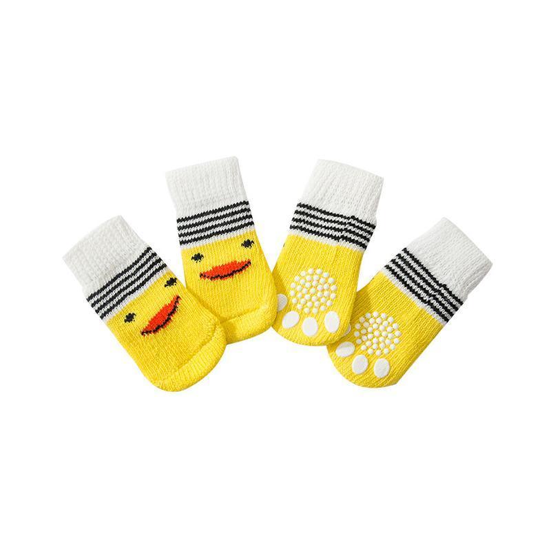 Dog Socks Non-Slip Grip Slip Anti-Slip - Puppy Cat Pet Shoes Slippers S Size - Red Heart