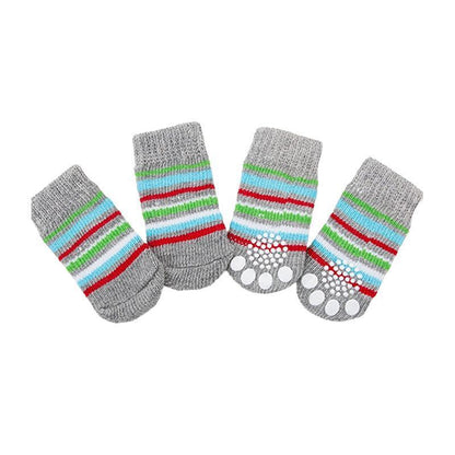 Dog Socks Non-Slip Grip Slip Anti-Slip - Puppy Cat Pet Shoes Slippers S Size - Red Heart