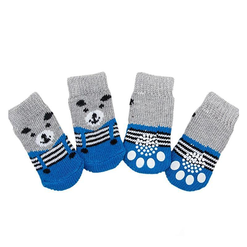 Dog Socks Non-Slip Grip Slip Anti-Slip - Puppy Cat Pet Shoes Slippers M Size - Red Heart