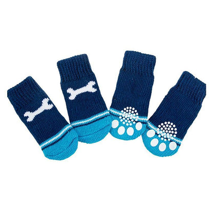 Dog Socks Non-Slip Grip Slip Anti-Slip - Puppy Cat Pet Shoes Slippers M Size - Red Heart