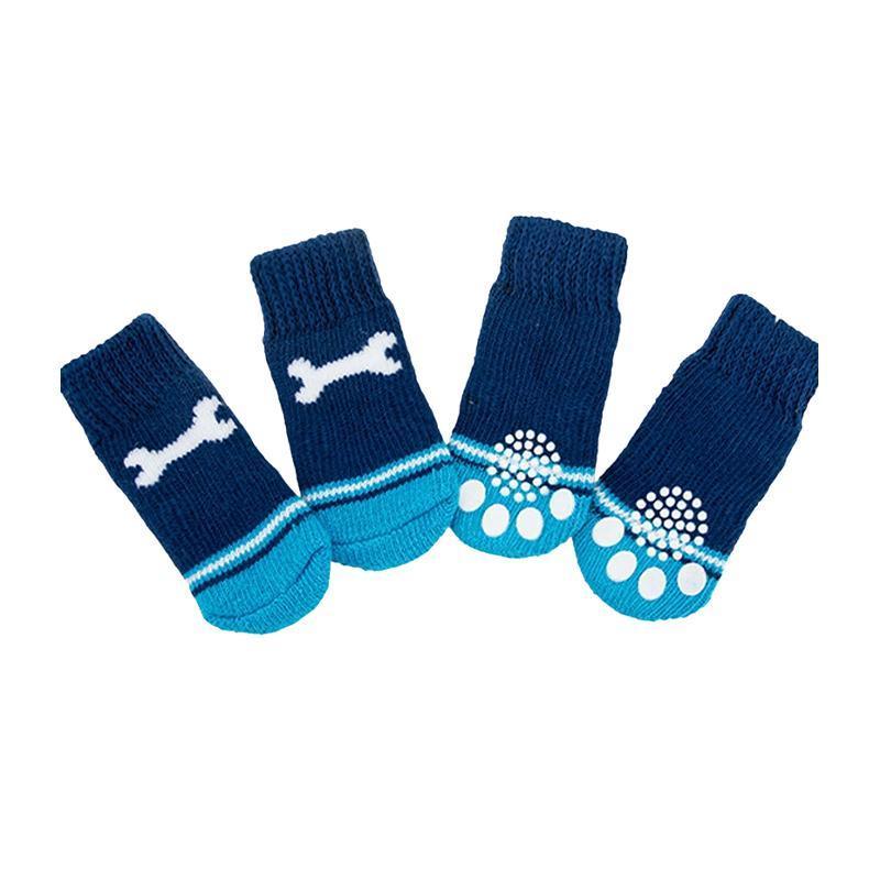 Dog Socks Non-Slip Grip Slip Anti-Slip - Puppy Cat Pet Shoes Slippers S Size - Black colour dots
