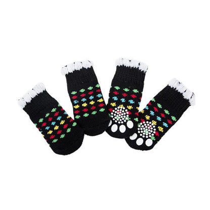 Dog Socks Non-Slip Grip Slip Anti-Slip - Puppy Cat Pet Shoes Slippers S Size - Water green ripples
