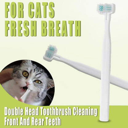 Double Head Toothbrush Dog Pet Cat Brush Dental Health Gum Care Cleaning Teeth