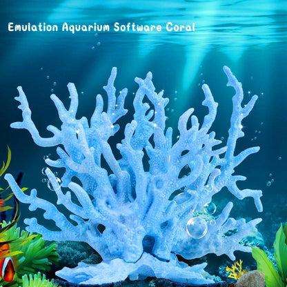 Soft Coral Realistic Water Plants Aquarium Decoration Fish Tank Seawater Set - Blue