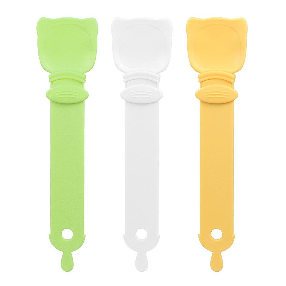 Cat Strip Scoop Squeezer Feeder Snack Spoon Easy Cat Feeding Treats - Green